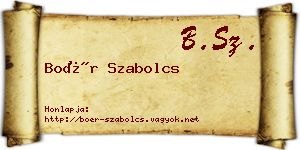Boér Szabolcs névjegykártya