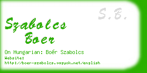 szabolcs boer business card